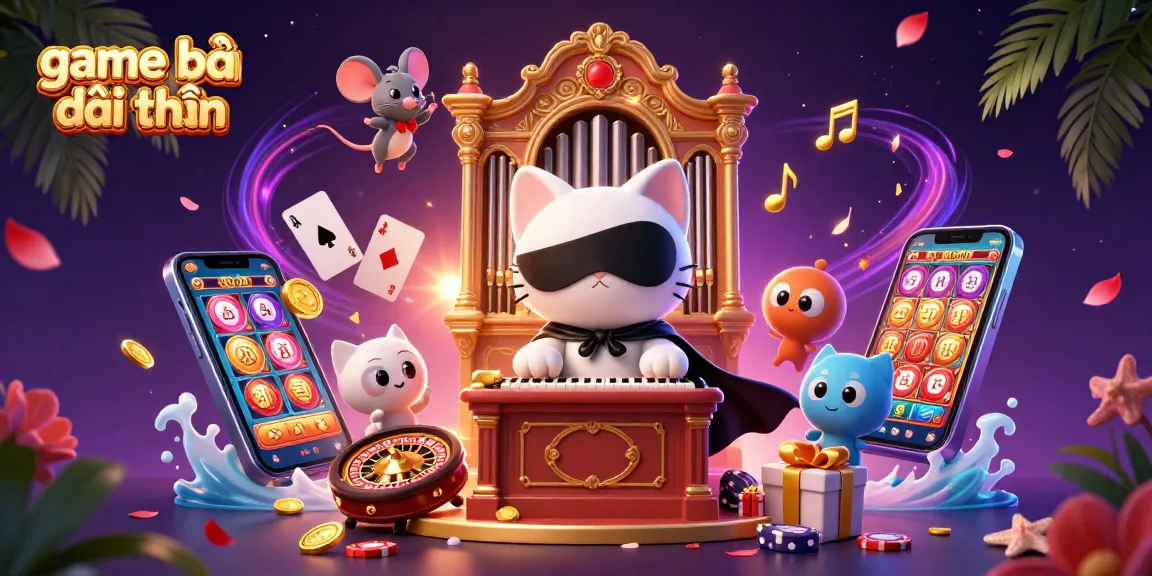Experience the thrill of game bài đổi thưởng with a 3D cartoon scene depicting casino excitement.