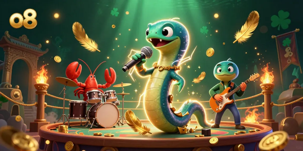 Experience thrilling actions at o8, featuring a lively electric eel DJ performance in an underwater casino.