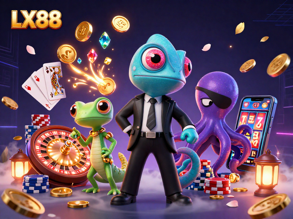 Experience thrilling gameplay at LX88, where chameleon, gecko, and octopus immerse you in casino excitement.