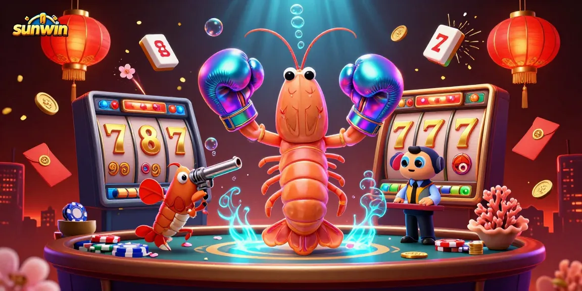 Experience the thrilling games at sunwin's vibrant casino with animated characters and engaging design.