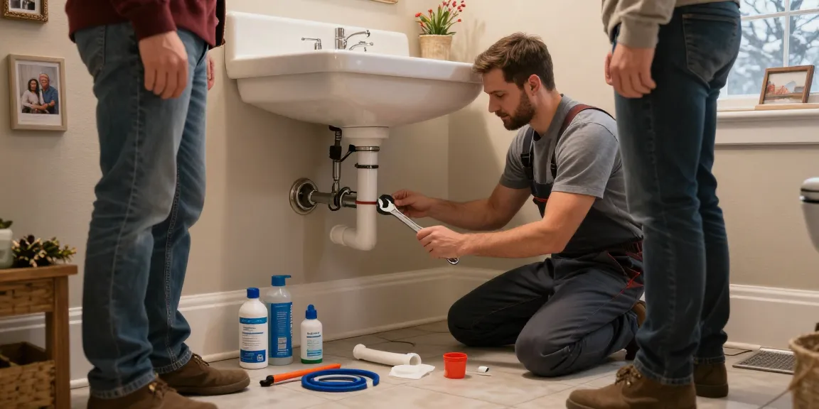 Plumber Stevens Point WI servicing a home's plumbing system during winter, ensuring reliable repairs.