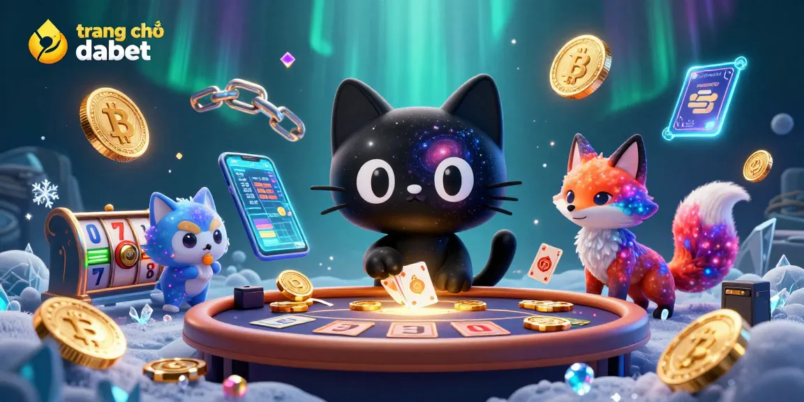 Spin the reels at trang chủ dabet with a vibrant cosmic casino scene featuring a black hole cat.